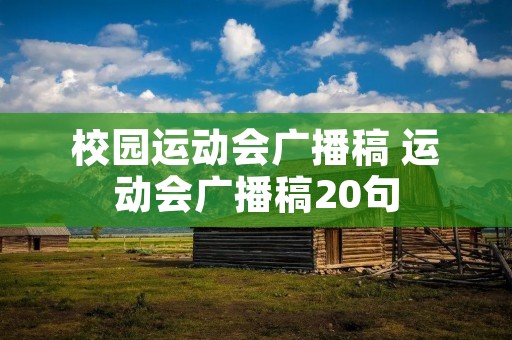 校园运动会广播稿 运动会广播稿20句