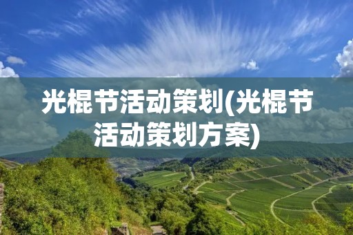 光棍节活动策划(光棍节活动策划方案)