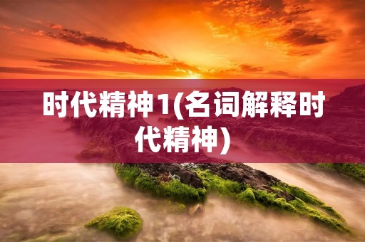 时代精神1(名词解释时代精神)