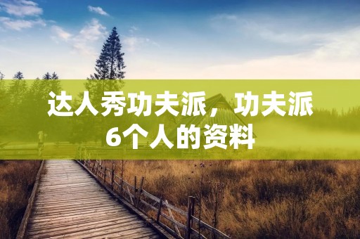 达人秀功夫派,功夫派6个人的资料 达人秀功夫派,功夫派6个人的资料