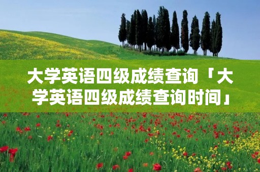 大学英语四级成绩查询「大学英语四级成绩查询时间」