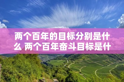 两个百年的目标分别是什么 两个百年奋斗目标是什么 两个百年的目标分别是什么 两个百年奋斗目标是什么