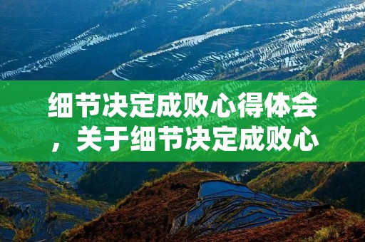 细节决定成败心得体会,关于细节决定成败心得感悟