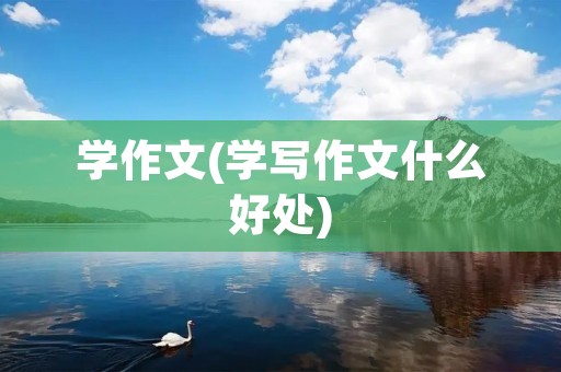 学作文(学写作文什么好处)
