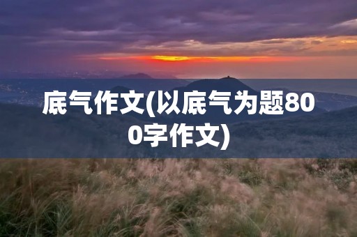 底气作文(以底气为题800字作文) 底气作文(以底气为题800字作文)