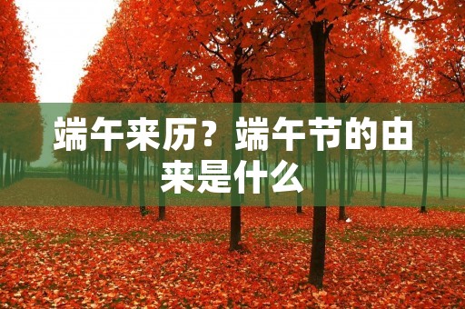 端午来历？端午节的由来是什么