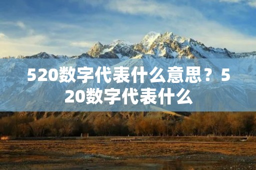 520数字代表什么意思?520数字代表什么