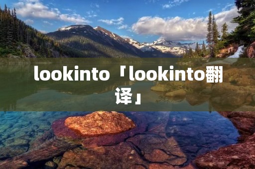 lookinto「lookinto翻译」