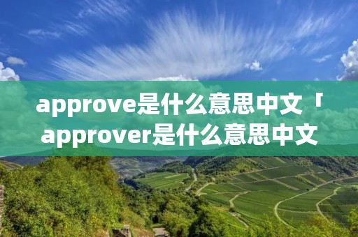 approve是什么意思中文「approver是什么意思中文」