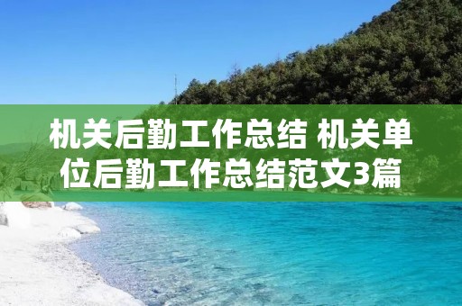 机关后勤工作总结 机关单位后勤工作总结范文3篇