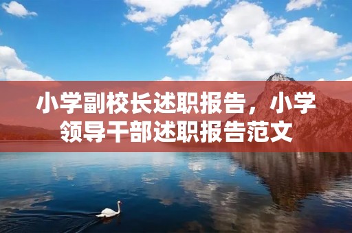 小学副校长述职报告，小学领导干部述职报告范文