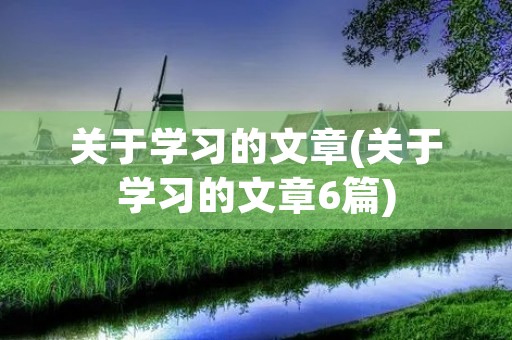 关于学习的文章(关于学习的文章6篇)