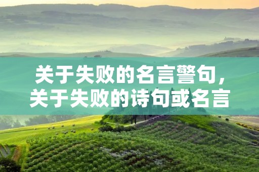 关于失败的名言警句,关于失败的诗句或名言