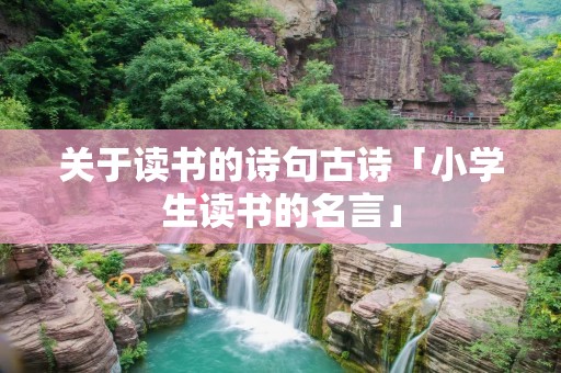 关于读书的诗句古诗「小学生读书的名言」 关于读书的诗句古诗「小学生读书的名言」