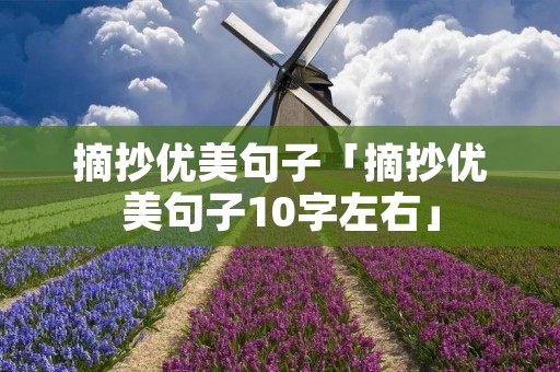 摘抄优美句子「摘抄优美句子10字左右」