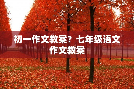 初一作文教案？七年级语文作文教案