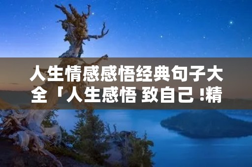 人生情感感悟经典句子大全「人生感悟 致自己 !精辟」 人生情感感悟经典句子大全「人生感悟 致自己 !精辟」