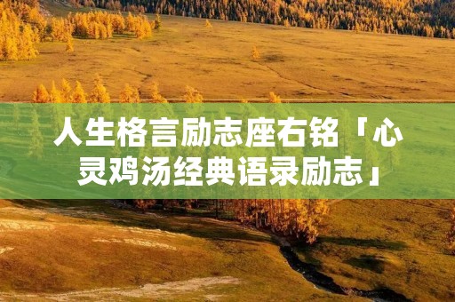 人生格言励志座右铭「心灵鸡汤经典语录励志」