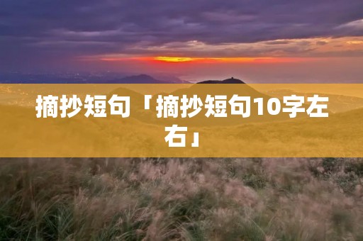 摘抄短句「摘抄短句10字左右」 摘抄短句「摘抄短句10字左右」
