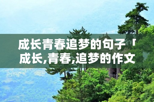 成长青春追梦的句子「成长,青春,追梦的作文题目」