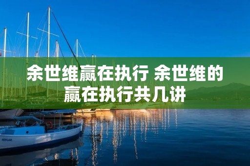 余世维赢在执行 余世维的赢在执行共几讲 余世维赢在执行 余世维的赢在执行共几讲