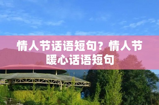 情人节话语短句？情人节暖心话语短句