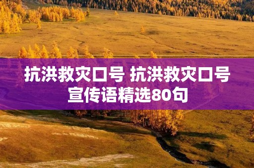 抗洪救灾口号 抗洪救灾口号宣传语精选80句 抗洪救灾口号 抗洪救灾口号宣传语精选80句