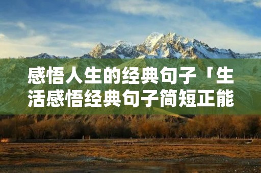 感悟人生的经典句子「生活感悟经典句子简短正能量」 感悟人生的经典句子「生活感悟经典句子简短正能量」