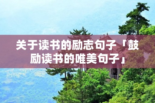 关于读书的励志句子「鼓励读书的唯美句子」