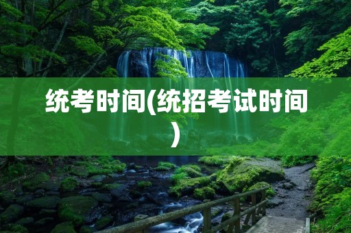 统考时间(统招考试时间)