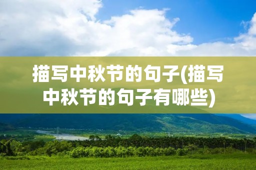 描写中秋节的句子(描写中秋节的句子有哪些)