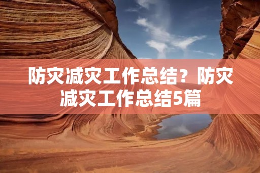 防灾减灾工作总结?防灾减灾工作总结5篇