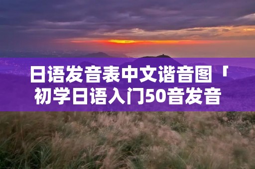 日语发音表中文谐音图「初学日语入门50音发音」