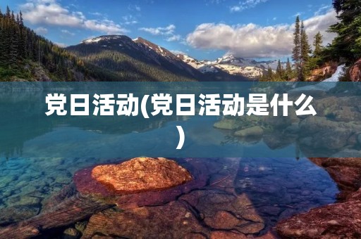 党日活动(党日活动是什么)