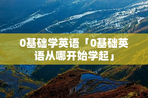 0基础学英语「0基础英语从哪开始学起」