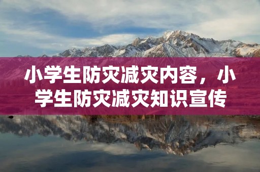 小学生防灾减灾内容,小学生防灾减灾知识宣传内容