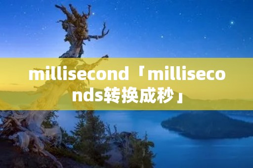 millisecond「milliseconds转换成秒」