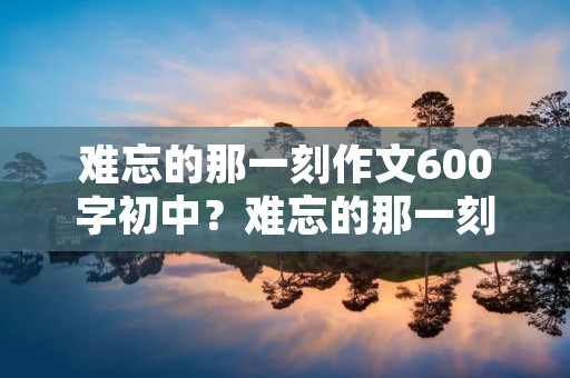 难忘的那一刻作文600字初中？难忘的那一刻作文600字