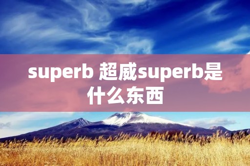 superb 超威superb是什么东西 superb 超威superb是什么东西