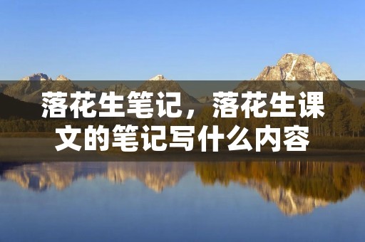 落花生笔记,落花生课文的笔记写什么内容