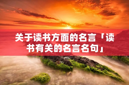 关于读书方面的名言「读书有关的名言名句」