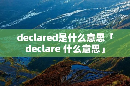 declared是什么意思「declare 什么意思」