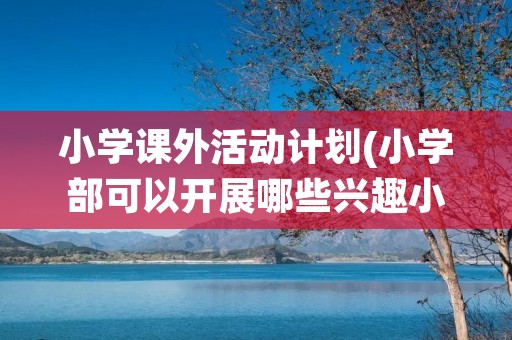 小学课外活动计划(小学部可以开展哪些兴趣小组活动)