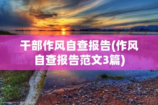 干部作风自查报告(作风自查报告范文3篇)