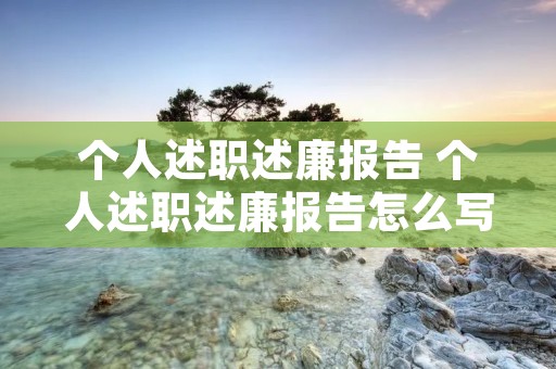 个人述职述廉报告 个人述职述廉报告怎么写