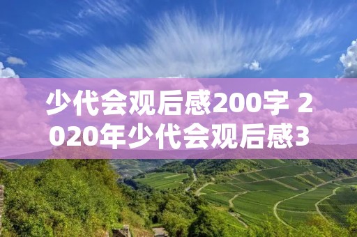 少代会观后感200字 2020年少代会观后感300字 关于2020年少代会的观后感范文