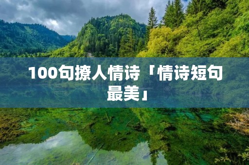 100句撩人情诗「情诗短句 最美」