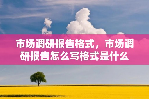 市场调研报告格式,市场调研报告怎么写格式是什么