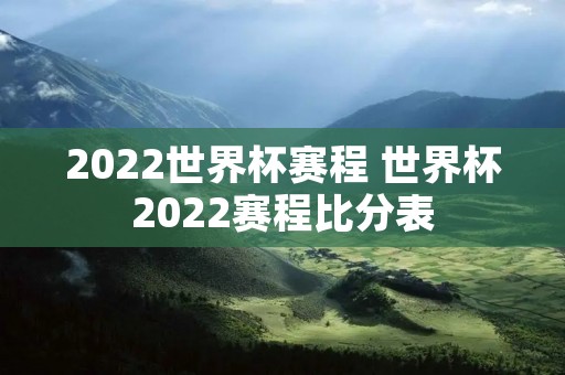 2022世界杯赛程 世界杯2022赛程比分表