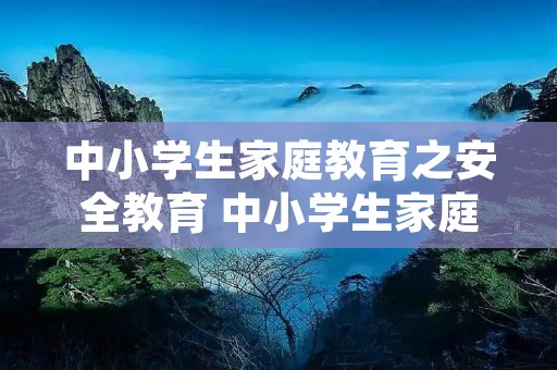 中小学生家庭教育之安全教育 中小学生家庭教育与网络安全观后感汇总